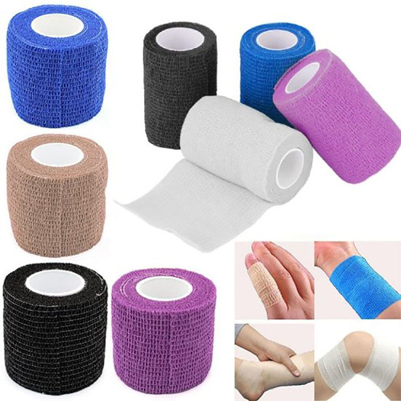 25mm 50mm First Aid Self Adhesive Sports Tape Wrist Ankle Colored Self Adhesive Bandage Roll