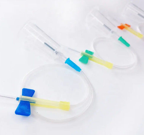 27g Luer Lock Scalp Vein Set With Double Wing With 30cm Long Transparent Extension Tube